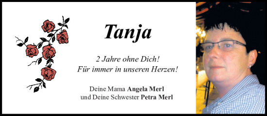 Traueranzeige von Tanja  von Mittelbayerische Zeitung Schwandorf