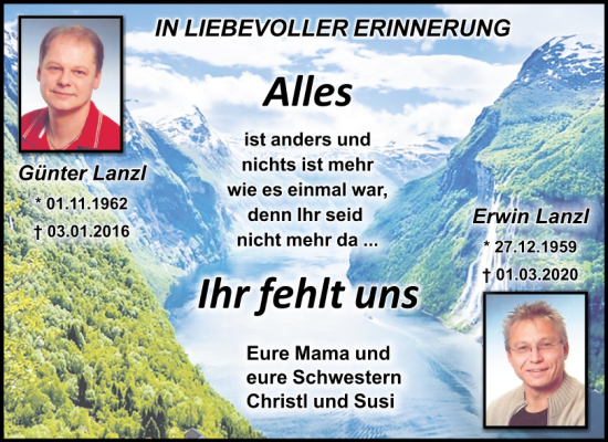 Traueranzeige von Günter Lanzl von Mittelbayerische Zeitung Kelheim