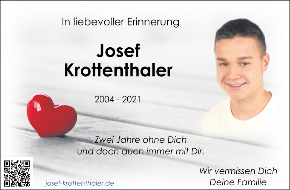  Traueranzeige für Josef Krottenthaler vom 29.03.2023 aus Bayerwald Echo