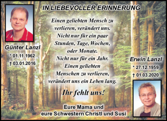Traueranzeige von Günter Lanzl von Mittelbayerische Zeitung Kelheim