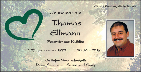 Traueranzeige von Thomas Ellmann von Mittelbayerische Zeitung Schwandorf