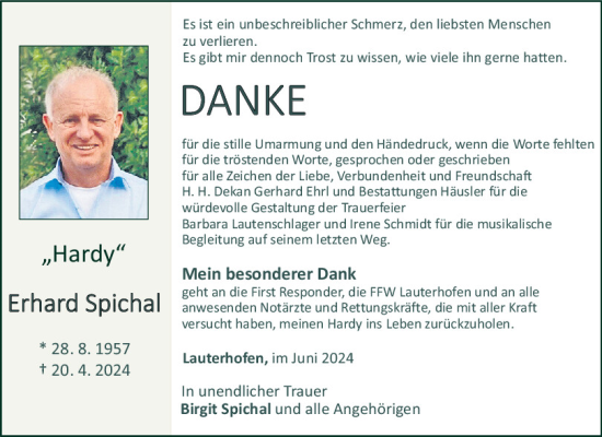 Traueranzeige von Erhard Spichal von Neumarkter Tagblatt