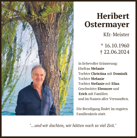 Traueranzeige von Heribert Ostermayer von Mittelbayerische Zeitung Kelheim