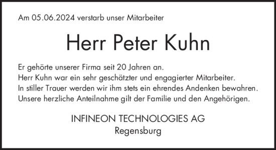 Traueranzeige von Peter Kuhn von Mittelbayerische Zeitung Schwandorf