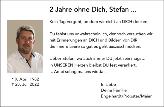 Traueranzeige von Stefan Engelhardt von Neumarkter Tagblatt
