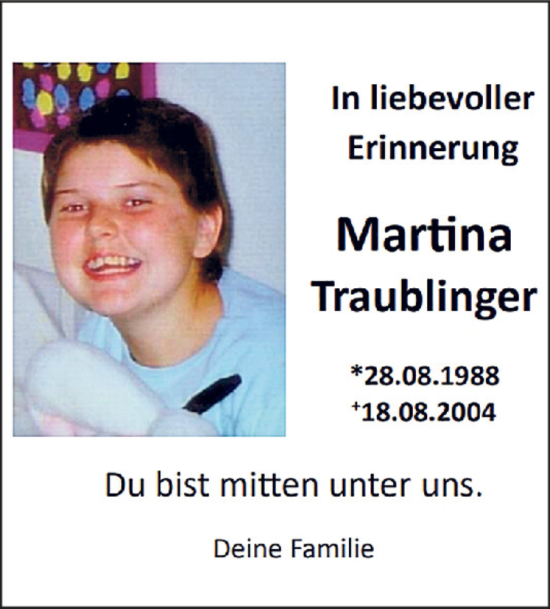 Traueranzeige von Martina Traublinger von Mittelbayerische Zeitung Schwandorf