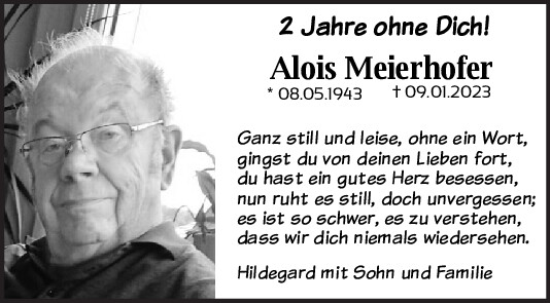 Traueranzeige von Alois Meierhofer von Mittelbayerische Zeitung Regensburg