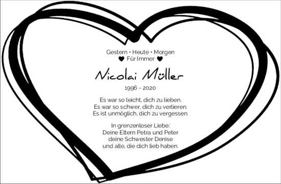 Traueranzeige von Nicolai Müller von Neumarkter Tagblatt