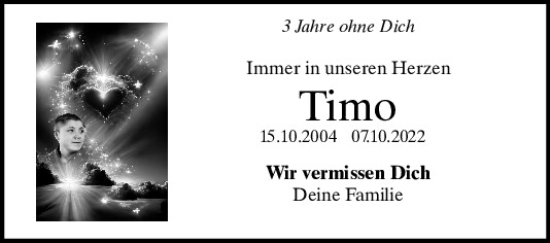 Traueranzeige von Timo Schuhbauer von Mittelbayerische Zeitung Schwandorf