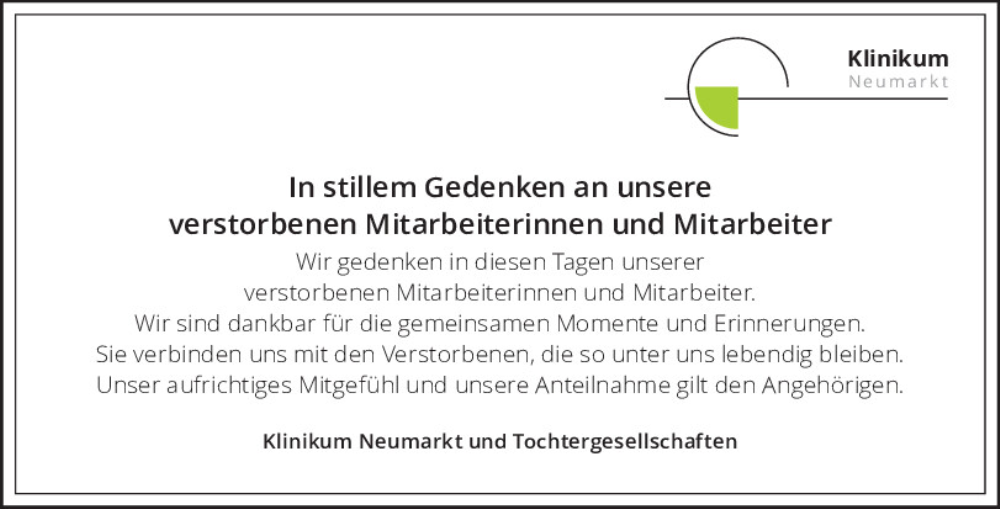  Traueranzeige für in erinnerung vom 22.11.2025 aus Neumarkter Tagblatt