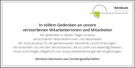 Traueranzeige von in erinnerung von Neumarkter Tagblatt