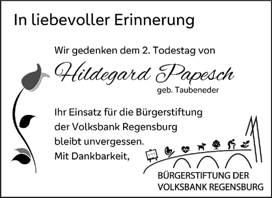 Traueranzeige von Hildegard Schupedch von Mittelbayerische Zeitung Schwandorf