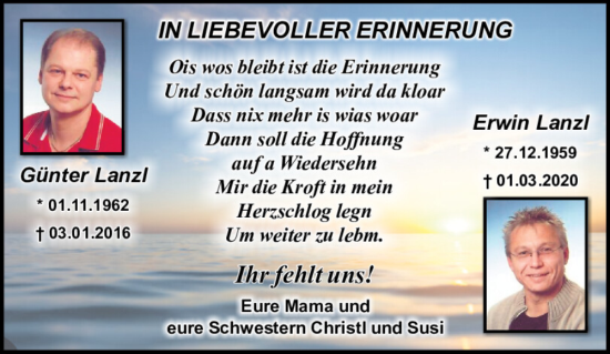 Traueranzeige von Günter Lanzl von Mittelbayerische Zeitung Kelheim