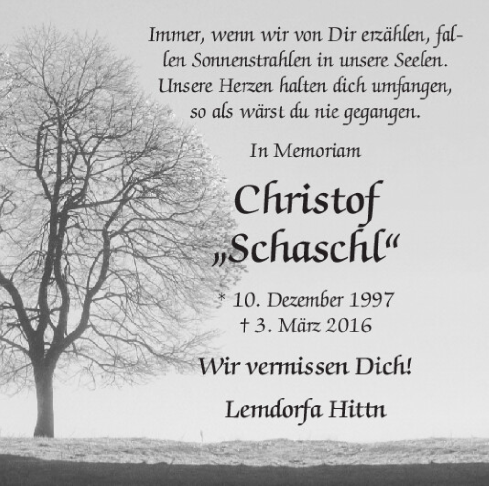  Traueranzeige für Christof Graßl vom 03.03.2025 aus Bayerwald Echo