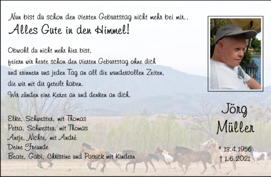 Traueranzeige von Jörg Müller von Neumarkter Tagblatt