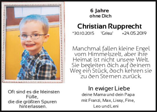 Traueranzeige von Christian Rupprecht von Neumarkter Tagblatt