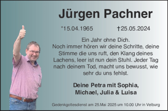 Traueranzeige von Jürgen Pachner von Neumarkter Tagblatt