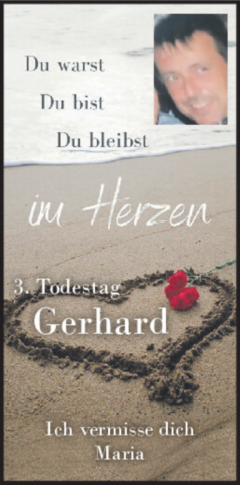 Traueranzeige von Gerhard  von Bayerwald Echo