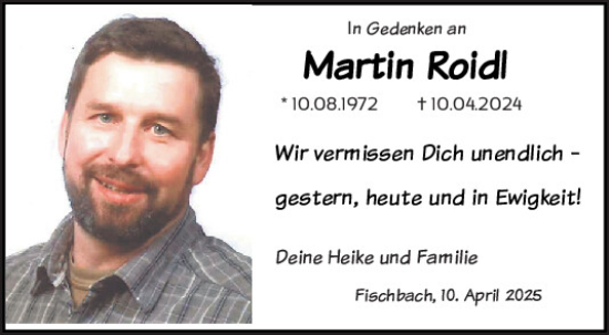Traueranzeige von Martin Roidl von Mittelbayerische Zeitung Gesamtausgabe