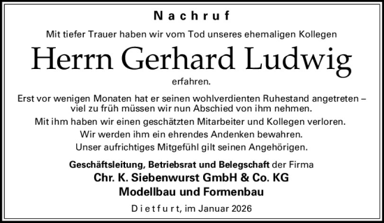 Traueranzeige von Gerhard Ludwig von Neumarkter Tagblatt