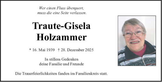 Traueranzeige von Traute-Gisela Holzammer von Neumarkter Tagblatt